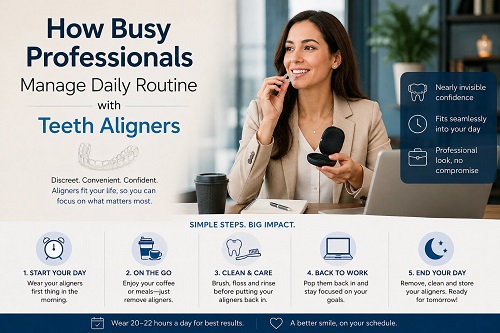 How Busy Professionals Manage Daily Routine with Teeth Aligners